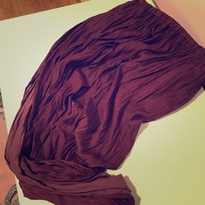 Oxblood pleated maxi skirt